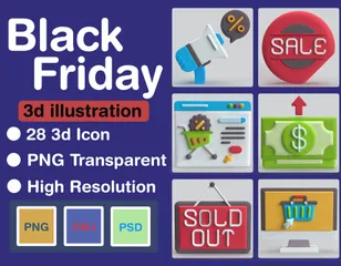 Black Friday 3D Icon Pack