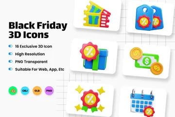 Black Friday 3D Icon Pack