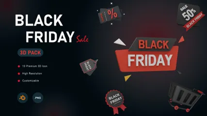 Black Friday 3D Icon Pack