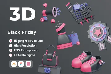 Black Friday 3D Icon Pack