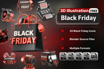 Black Friday 3D Icon Pack