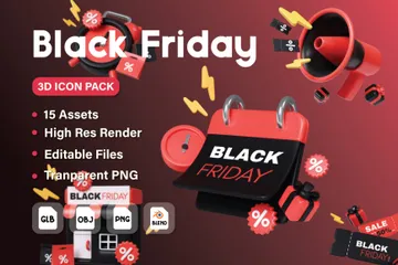 Black Friday 3D Icon Pack