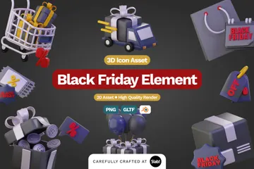 Black Friday 3D Icon Pack