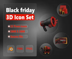 Black Friday 3D Icon Pack