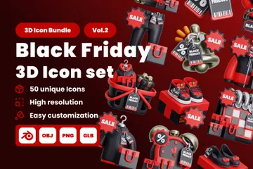 Black Friday 3D Icon Pack