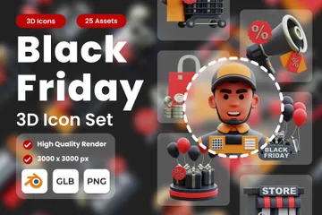 Black Friday 3D Icon Pack