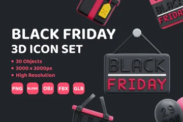 Black Friday 3D Icon Pack