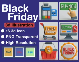 Black Friday 3D Icon Pack