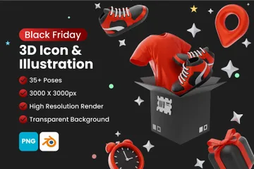 Black Friday 3D Icon Pack