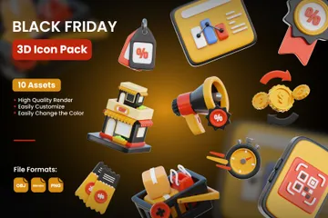 Black Friday 3D Icon Pack