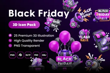 Black Friday 3D Icon Pack