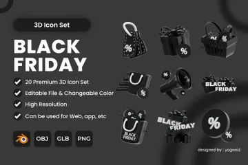 Black Friday 3D Icon Pack