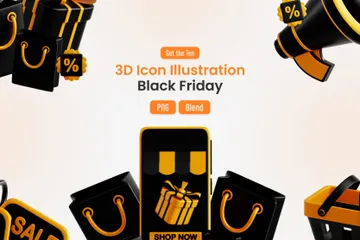 Black Friday 3D Icon Pack