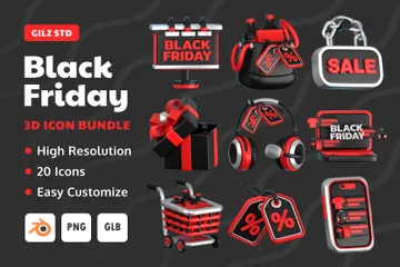 Black Friday 3D Icon Pack