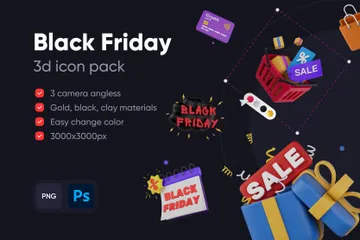 Black Friday 3D Icon Pack