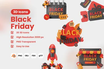 Black Friday 3D Icon Pack