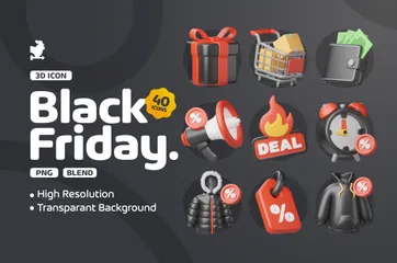 Black Friday 3D Icon Pack