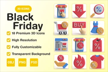 Black Friday 3D Icon Pack