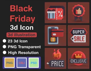 ブラックフライデー 3D Iconパック