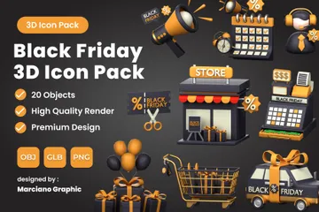 Black Friday 3D Icon Pack