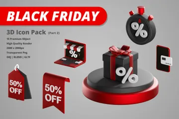 BLACK FRIDAY 3D Icon Pack