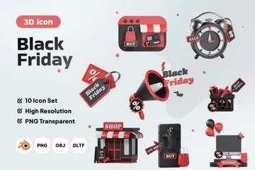 Black Friday 3D Icon Pack