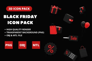 Free Black Friday 3D Icon Pack