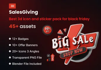 Black Friday Sale 3D Illustration Pack