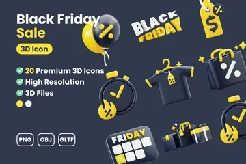 Black Friday Sale 3D Icon Pack