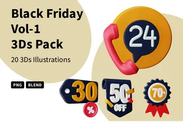 Black Friday Vol-1 3D Icon Pack