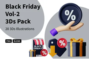 Black Friday Vol-2 3D Icon Pack