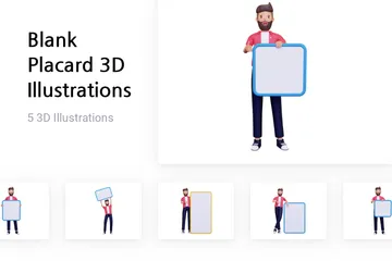 Blank Placard 3D Illustration Pack