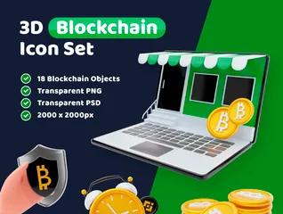 Blockchain 3D Illustration Pack