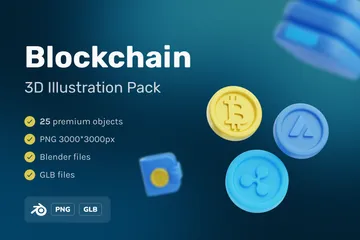 Blockchain 3D Icon Pack