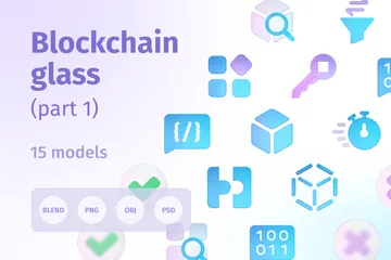 Blockchain Pacote de Icon 3D