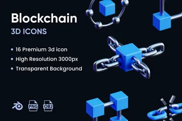 Blockchain 3D Icon Pack