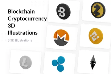 Blockchain Cryptocurrency 3D Illustration Pack