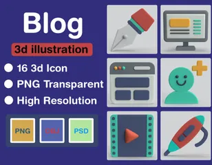 Blog 3D Icon Pack
