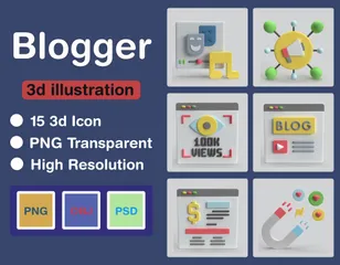 Blogger 3D Icon Pack
