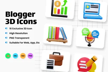 Blogger 3D Icon Pack