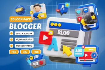 Blogueur Pack 3D Icon