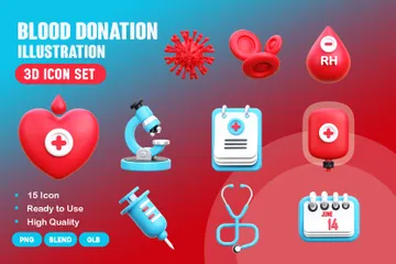 Blood Donation 3D Icon Pack