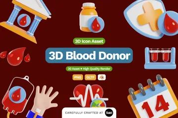 Blood Donation 3D Icon Pack