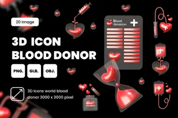 Blood Donor 3D Icon Pack
