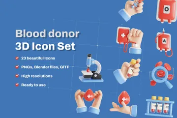 Blood Donor 3D Icon Pack