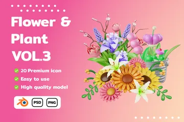 Blumenpaket Vol.3 3D Icon Pack