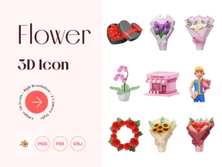 Blumen 3D Icon Pack