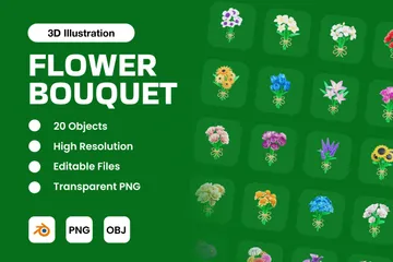 Blumenstrauß 3D Icon Pack