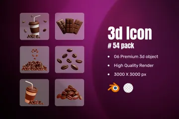 Boissons au café Pack 3D Icon