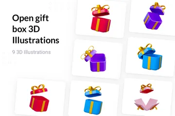 Boîte cadeau ouverte Pack 3D Illustration